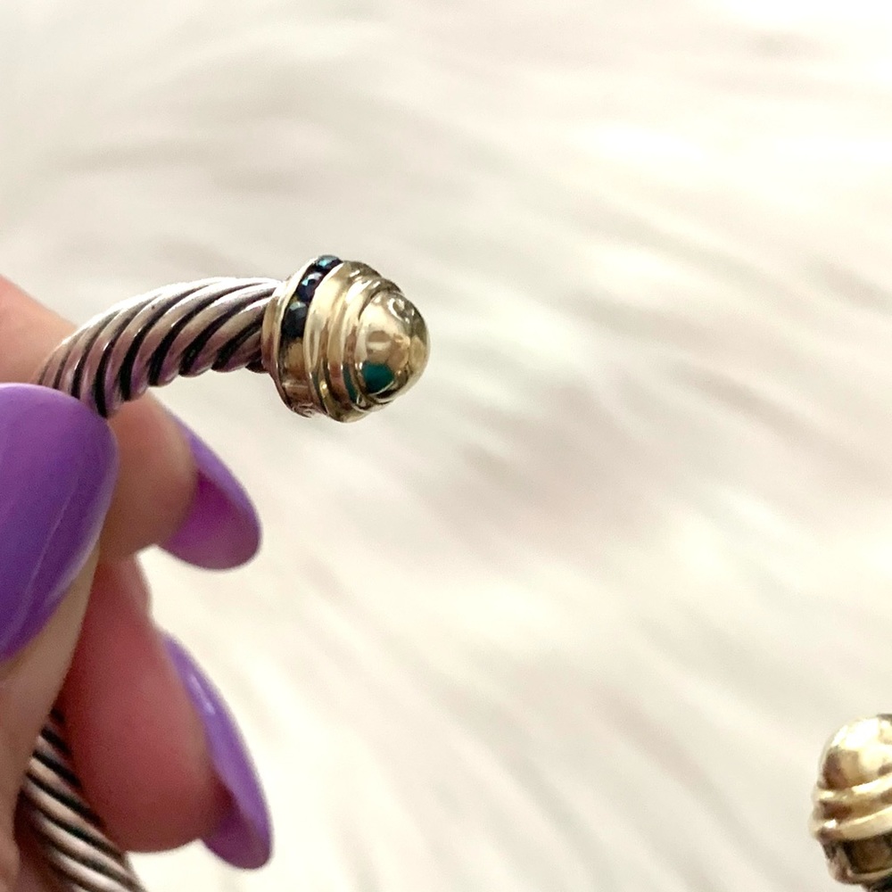 RARE VINTAGE Yurman sapphire gold dome cable bracelet - Picture 6 of 11